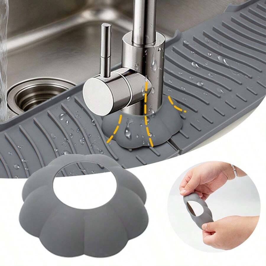 Faucet Splash Guard, High Elasticity Silicone Ring, Waterproof Design (Suitable For Pool, Kitchen Sink), Narrow Faucet Drip Pad