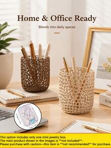 Modern Minimalist Cut-Out Pen Holder-A Stylish, Nordic-Style Desktop Organizer Featuring A Spacious Capacity And A Breathable Cut-Out Design. Ideal For Storing Writing Instruments; The Packaging Has Been Fully Upgraded And Reinforced.Holiday - One Size - View 11