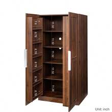 62.99in Kitchen Pantry Cabinet, Walnut  Freestanding Buffet Cupboards Sideboard With Doors &  Shelves, Kitchen Pantry Storage Cabinet For Kitchen, Living Room And Dinning Room-XY346867 - Multicolor - View 11