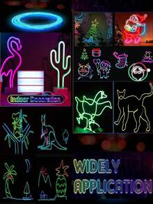 RGB EL 導線汽車內飾氛圍燈，USB 聲控霓虹燈條，適用儀表板與車門裝飾，可彎曲 DIY 霓虹燈帶，適合派對與服裝裝飾 - 多色光 - 查看 8
