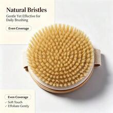 Round Bath Scrub Brush With Soft Bristles For Back Scrubbing, Body Scrubbing, Home Use, Bathing Tool For Men And Women - Apricot - View 9