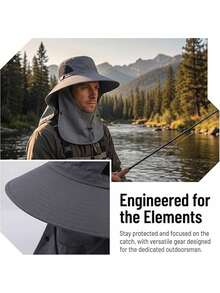 1pc Unisex Solid Color Sun Protection Wide Brim Bucket Hat, Neck Guard Outdoor Hiking Fishing Trekking Sun Hat, Suitable For Daily Outings, Climbing, Vacation, Fishing Ski Masks - Multicolor - View 6