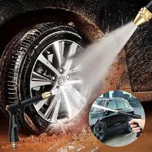Pressure Regulator High Pressure Car Wash Water Gun, Handheld Trigger Style Home Cleaning Water Gun, Fits Hose With Adjustable Water Spray Modes, Dual-Use Durable Car Wash Tool For Vehicle, Yard, Balcony Cleaning And Watering - Black - View 10