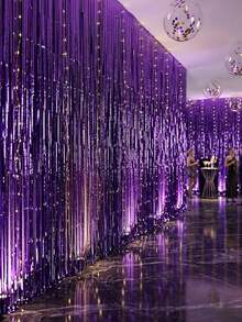 3pcs 100*200cm Gold Sequin Tassel Curtain, Shiny Metallic Texture Design, Suitable For Photo Booth Props, Birthday Party, Bridal Shower, Wedding Decoration, Backdrop, Party Decor, Photo Booth Props - Multiple Styles - View 3