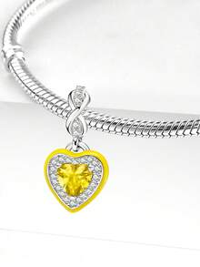 1 pieza Colgante de corazón infinito con cuentas elegante y exquisito, adecuado para hacer pulseras de mujer, accesorios de collar DIY y uso diario como accesorios, también adecuado para que las niñas lo usen. - Plateado - Ver 6