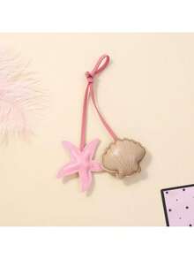 New Shell Pendant Keychain Starfish Pendant Bag Car Keychain Couple Pendant - Pink + Khaki - View 2