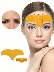 20/10/1pc Forehead Wrinkle Smoothing Patches, Pale Yellow Invisible Instant Lifting And Firming Facial Patches, Smooth Forehead Wrinkles, Alcohol-Free, Gentle And Skin-Friendly, Suitable For All Skin Types, Adult Care - Multicolor - View 1