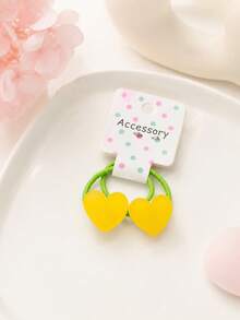 2pcs Girls Neon Color Contrast Star Heart Flower Thumb Hair Ties Suitable For Daily Matching - Multicolor - View 8
