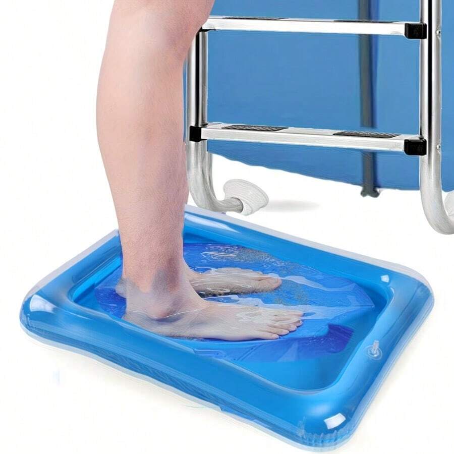 1pc Portable Collapsible Pool Cleaning Basin, Essential Above-Ground Pool Accessory, Used For Pre-Swim Cleaning, Foot Bath Basin - Multicolor - View 1