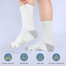 3 Pasang Kaos Kaki Olahraga, Kaos Kaki Atletik Bernapas untuk Pria dan Wanita - Crew Socks - View 4