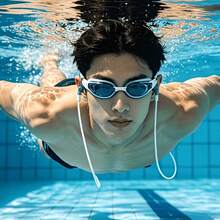 Lanyard Swimming Earplugs 3-Layer Waterproof Silicone Earplugs Can Be Hung Around Neck To Prevent Earplugs From Getting Lost Or Dropping Suitable For Swimming Rafting Water Park Bathing Ear Protection Against Water Entry - 彩色 - 查看 1