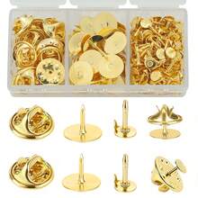 30pcs/45pcs DIY Brooch Base Pin Backing Accessories Set With Butterfly Clasp, Pin Back, Suitable For Badge Back Replacement, Butterfly Tie Clip, Decorative Buckle, Hat Clothing Pin, Handmade Brooch Badge Clasp, Back Clasp, Brooch Base And Other Jewelry Making Accessories - Butterfly Clasp & Spiky Pin - View 10