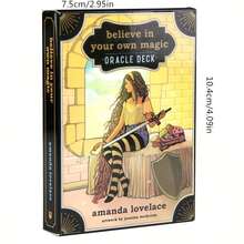 Believe In Your Own Magic Oracle Cards, Standard Edition, Mystical Guidance & Inspirational Quotes, Cardboard Material - Multicolor - View 2