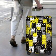 1PC Vibrant Cat Face Print Luggage Cover For Luggage Sizes 18 – 32 Inches; Dust And Elastic Travel Accessories To Effectively Protect Your Luggage - View 3