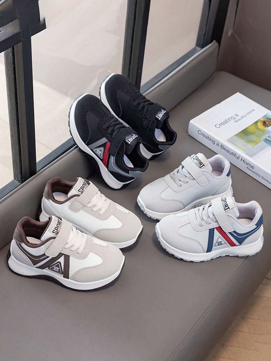 1 Pair Soft Sole Non-Slip Fashion Versatile Casual Sports Shoes For Little Girls And Boys, Suitable For Spring And Autumn - Grey - View 1