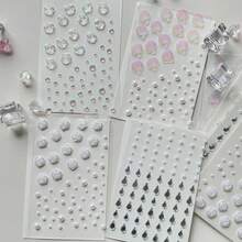 蝴蝶臉部寶石貼紙 自黏珍珠水鑽臉部裝飾 眼妝裝飾 節日派對嘉年華 Cosplay 萬聖節聖誕節 - 彩色 - 查看 10