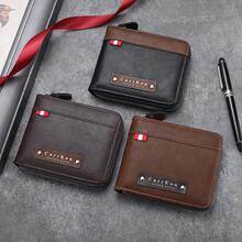 CarrKen 1pc New Men's Fashion Vintage Multi-Function Zipper Wallet, Youth Versatile Multi-Card Slot Card Holder - Multicolor - View 9