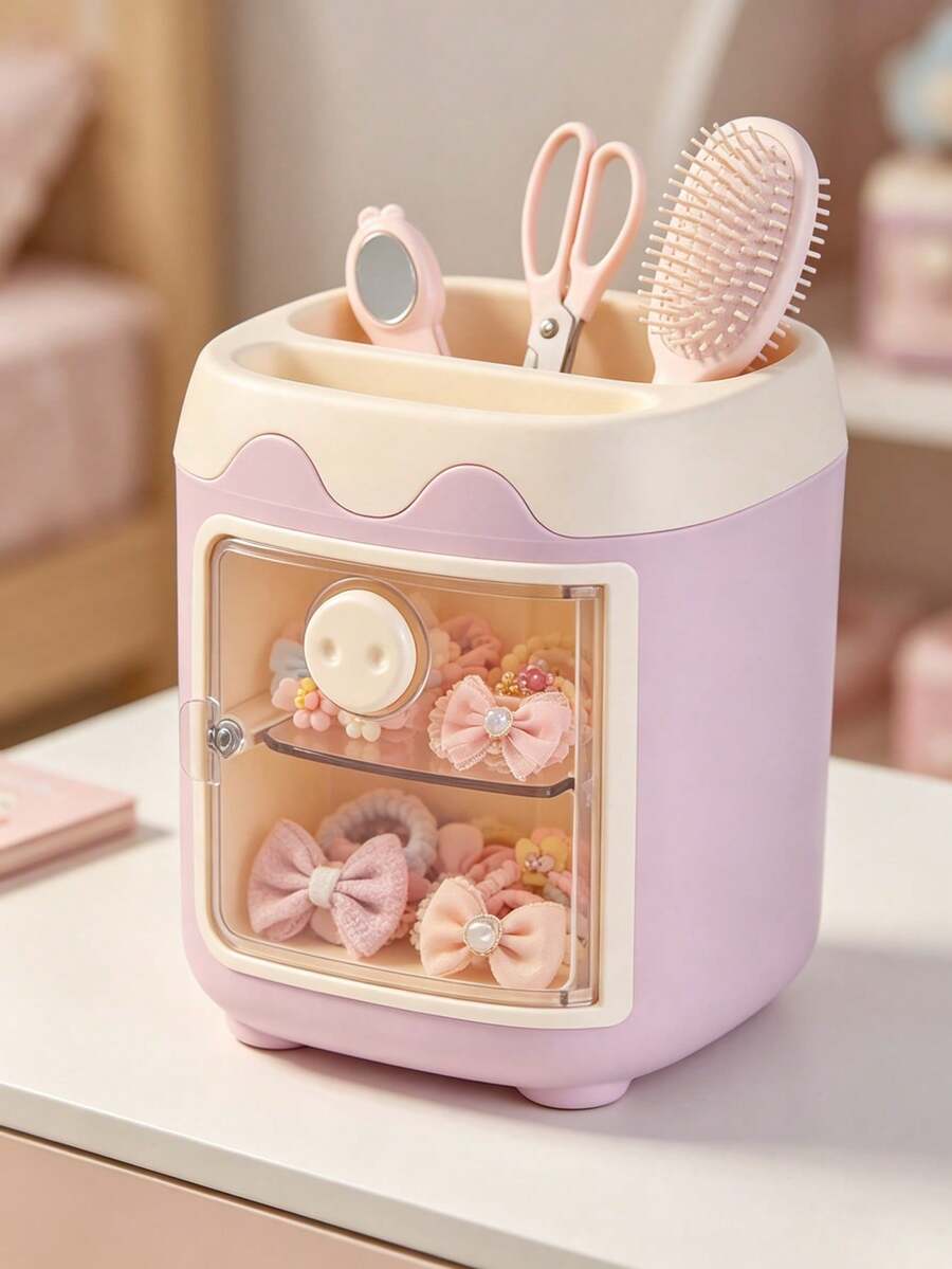 1pc Children's Hair Accessories Storage Box, Cartoon Rabbit Hand Shape ...