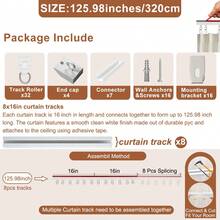 4-In-1 Adhesive + Drill-Free Curtain Track System - Ceiling/Wall Mount, Adjustable Length, Easy Installation For Bathrooms, Windows, Bathrooms, Room Dividers, Cabinets & More - Self-adhesive and Drillable Installation Upgrade Version - View 16