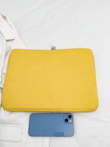 1件學生筆電包 11"/13"/15"電腦包 黃色純色休閒中性平板保護套 小包文件包 筆電套電腦攜行包 11 13 15"便攜式桌上型保護袋 適用於Mac Book HP 女孩與青少年女孩 & 男孩 & 青少年男孩 防震保護套 - 黃色 - 查看 7