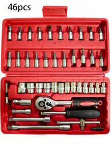 Automotive Repair Tool Set Socket Ratchet Wrench Car Repair Maintenance Multi-Function Socket Sleeve Combination Tool Box Complete - Multi-piece Set - View 6