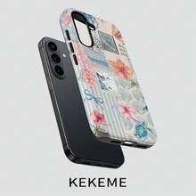 [24h Shipping From DE/FR/ES]KEKEME Phone Case: Two-In-One Phone Case With Fashionable Summer Floral Film, Suitable For Galaxy S26 S25 S24 S23 S22 S21 S21+ S21 Ultra Plus FE Edge S20 A15 A16 A17 A23 A32 A34 A35 A36 A52 A53 A54 A55 A56, Full Coverage Drop-Proof, Elegant And Simple, Unisex - 1 Piece Of Picture Color - View 3