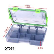 1pc Large Capacity Multi-Function Storage Box, Green & Orange Plastic Fishing Tackle Organizer For Hooks, Lures, Carp Fishing Accessories - 1pcs - View 3