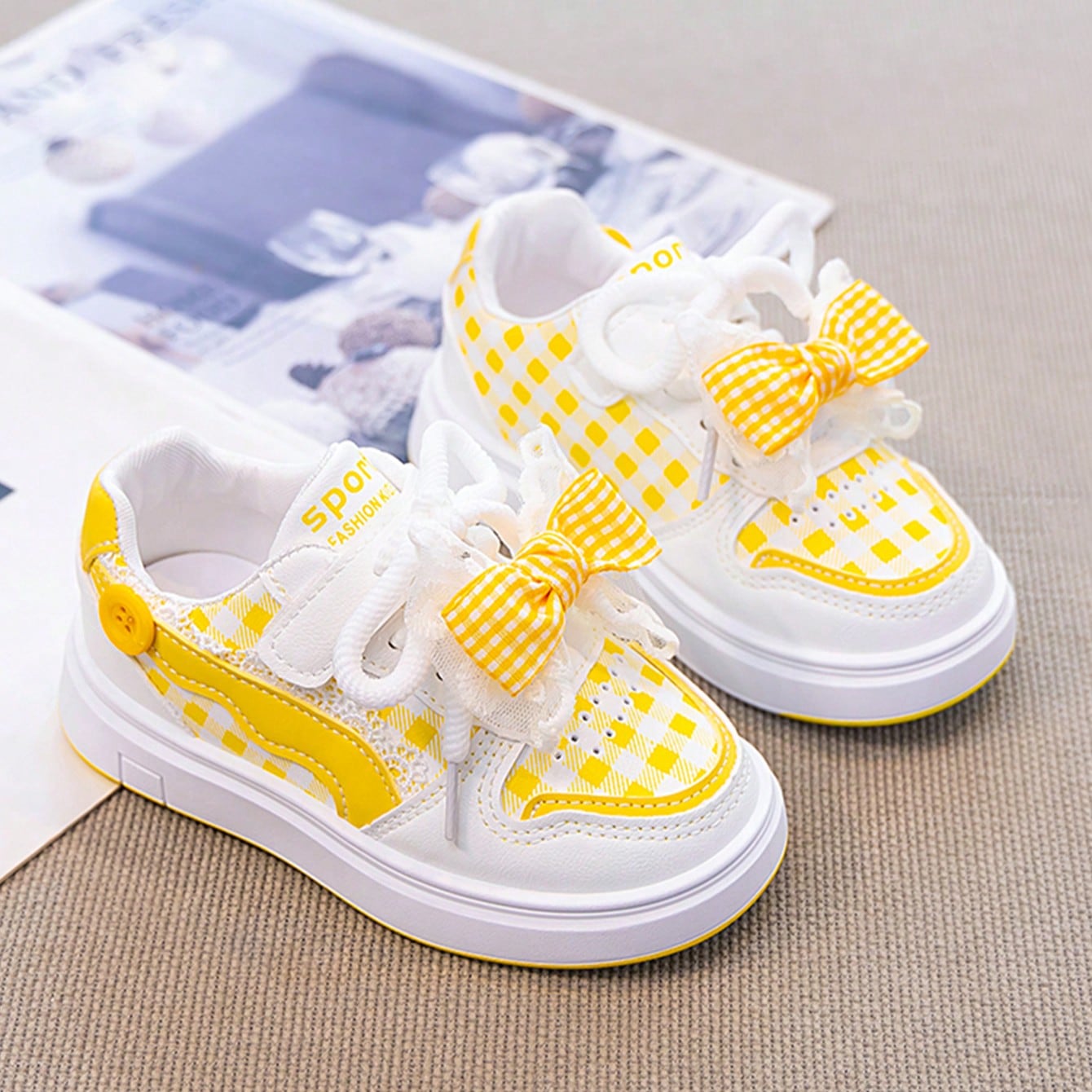 Children's Shoes Spring Autumn New Style All Season Suitable Girls' Skate Shoes Girls' Casual Shoes Simple Versatile Student Shoes Children's Casual Shoes Mid-Large Kids Student Shoes Shoes