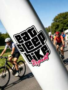 「Eat Sleep Ride Repeat」防水自行車貼紙，優質 PVC 材質耐磨防刮貼花，適用於公路車、山地車及戶外使用 - 彩色 - 查看 8
