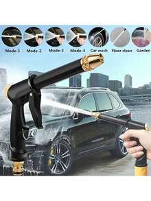 High Pressure Water Gun Multi-Mode Garden Hose Nozzle Spray Head Plastic Material Car Washing Floor Cleaning Pet Bathing Tool - Black - View 4