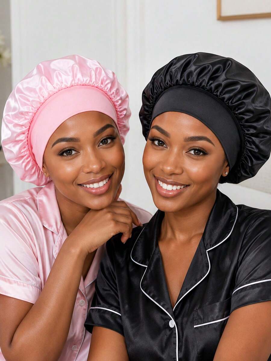 CONFLASS 1/2pcs Silk Hair Bonnet, Used To Wrap Hair, Protect Braids, Satin Material, Casual & Comfortable