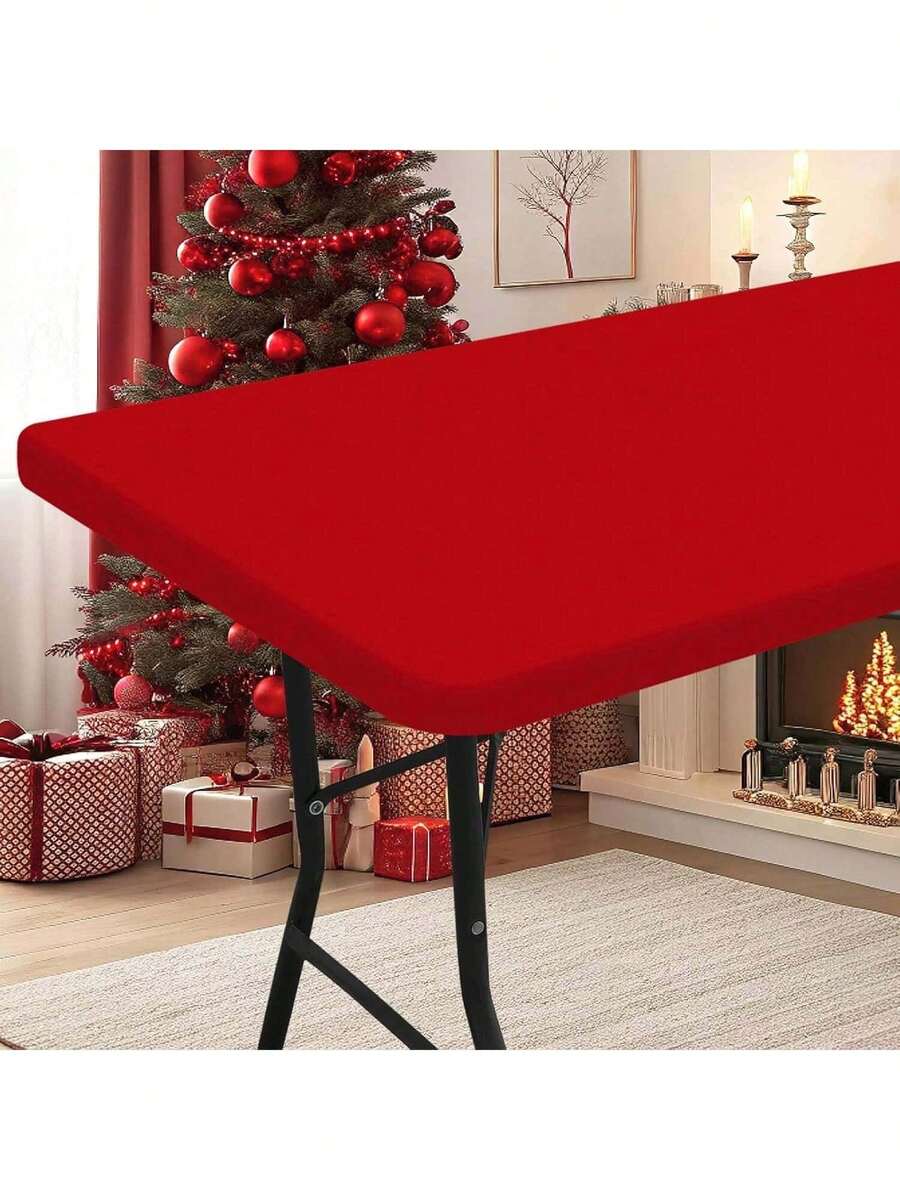 1pc Elastic Tablecloth, Waterproof Oil-Resistant Stretchable Table Cover, High Elasticity Fabric Fits Tabletop Non-Slip And Anti-Shift, Thick Coating Effectively Blocks Oil And Water Stains Penetration, Washable And Reusable, Multiple Colors And Sizes Available For Rectangular Dining Tables, Suitable For Weddings, Celebrations, Birthday Parties, Camping, Picnics And Daily Home Use, Multi-Purpose Set Meets Indoor And Outdoor Different Scene Needs, Let Every Gathering Start From The Dining Table With A Sense Of Ceremony.