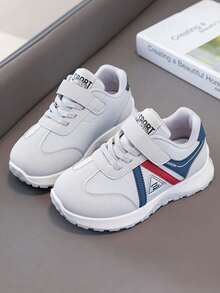 1 Pair Soft Sole Non-Slip Fashion Versatile Casual Sports Shoes For Little Girls And Boys, Suitable For Spring And Autumn - Grey - View 19