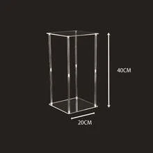 Acrylic Flower Stand Transparent Tall Square Column Vase Geometric Wedding Table Centerpiece Modern Floor Vase Suitable For Party, Banquet, Home And Various Event Decor - Acrylic Square Flower Stand - View 9