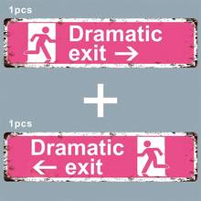 1pc Vintage Dramatic Exit /To The Left/Downward Direction/ Pvc Sign - Multipurpose 16x4 Inch Wall Hanging Decor For Home, Room, Bathroom, Bar, Cafe 100x400mm - Multicolor - View 17