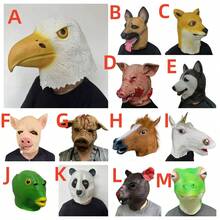 Halloween Latex Animal Costume Mask, Scary Horror Adult Head Cover Bloody Pig Head, Multiple Styles - Multicolor - View 5