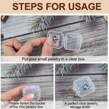 Transparent Plastic Mini Storage Box, Multi-Functional Portable Storage Box With Lid, Dust-Proof Jewelry Display Box, Suitable For Jewelry, Nail Art, DIY Accessories Storage, Small Items, Crafts, Jewelry, Hardware, Sunny Travel, Christmas Gift, Halloween Gift, Girls Gift, Cool Back To School Jewelry Storage Box, Travel Essential Jewelry Storage Box - Multicolor - View 6
