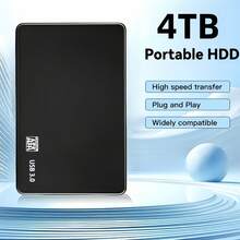 Portable External Hard Drive USB 3.0 Compact 4TB HDD Plug And Play Storage For Laptop PC TV Gaming Console - View 1