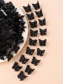 60pcs Sweet & Cute Mini Colorful Butterfly Hair Clips, Suitable For Girls, Mother's Day Gift. - Black - View 6