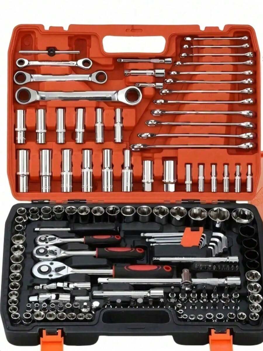 Automotive Repair Tool Set Socket Ratchet Wrench Car Repair Maintenance Multi-Function Socket Sleeve Combination Tool Box Complete - Multi-piece Set - View 1