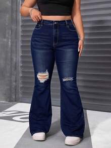 Plus Size Jeans - Deep Blue - View 1