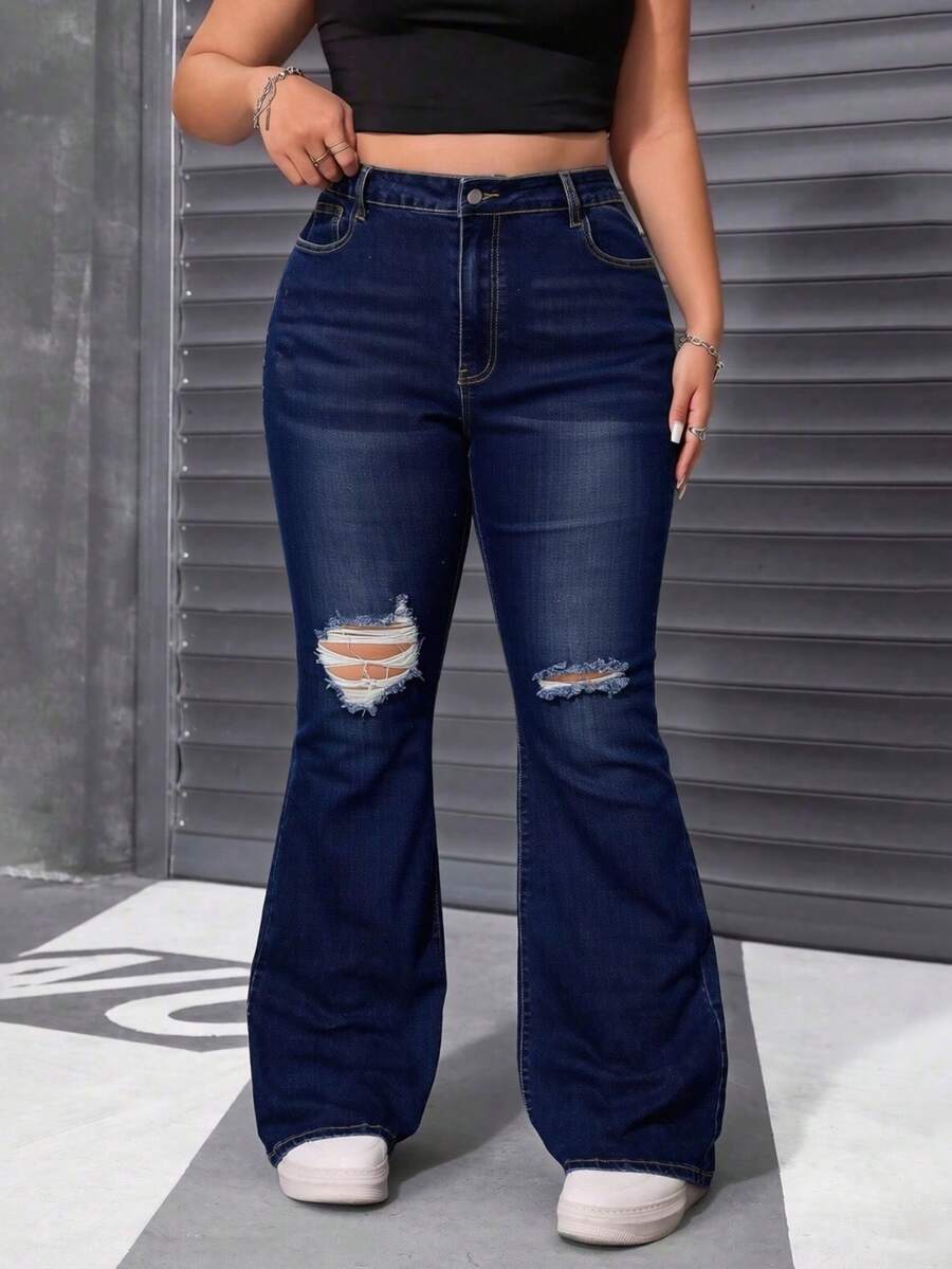 Plus Size Jeans - Deep Blue - View 1