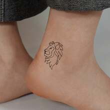 3 Sheets Minimalist Line Drawing Temporary Tattoo Stickers, Dainty Floral Animal Word Text Tiny Fake Tattoos, Waterproof Thin Line Small Body Art Stickers For Wrist Neck Collarbone Women - Black - View 7