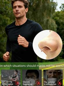 1pc Disposable Ultra-Thin Invisible Nasal Filter Soft Breathable Comfortable Dust Pollen Smog PM2.5 Air Pollution Barrier Portable Lightweight Nasal Protection Suitable For Cycling Running Construction Driving Travel Daily Commute Outdoor Use - Multicolor - View 8