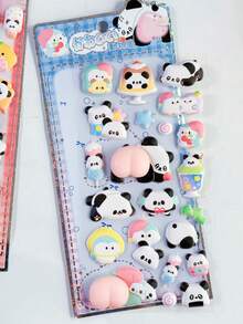 Stiker Panda Busa 3D Kelinci Lucu, Stiker Perekat, Cocok untuk Scrapbooking, Kerajinan DIY & Dekorasi, Stiker Dekoratif Kartun - MultiWarna - View 7