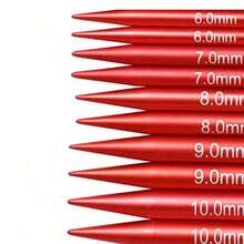 Detachable Interchangeable Circular Knitting Needles, Red Anodized Aluminum Needles With Detachable Flexible Cable (39.37inch), Smooth Rust-Resistant Circular Knitting Needles, Suitable For Scarves, Hats, Sweaters And DIY Yarn Knitting Projects - Crochet - View 3