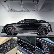1pc Car Camouflage Ghost Black Forged Carbon Fiber Vinyl Wrap Roll - PET Film, Car Body Color Change, Rearview Mirror, Interior Protection, Car Color Change Film, PET Color Change Film 3D Pattern Carbon Fiber Sticker, High Temperature Resistant Interior Control Black Film, Matte Film, Motorcycle Body Wrap For DIY Car Modification - One Size Fits All - View 14