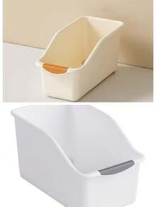 1/2pcs Plastic Multi-Function Storage Box, Curved Design, Suitable For Home Storage, Ideal For Cleaning Supplies And Household Essentials, Storage Box, Basket, Container, Help Organize Your Home. - Multicolor - View 7