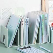 新款莫蘭迪透明壓克力書架，多色可選，學生閱讀書架，桌面文件收納架附4格分隔，批發 - 書架 - 查看 6