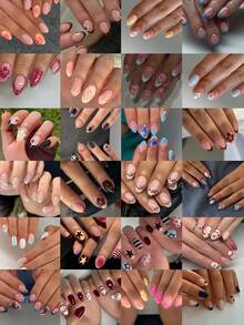 24pcs Short Oval Polka Dot Press-On Nail Set, Includes 1 Nail File, Polka Dot Nails Make Your Fingertips Shine, Suitable For Parties, Balls And Daily Wear - Multicolor - View 6